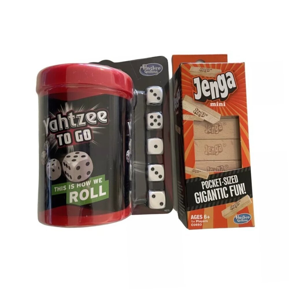 NEW Set of 2 Hasbro Games Yhatzee To Go & Jenga Mini